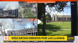 Fuego habría iniciado en oficinas: Qué se sabe del incendio que afecta a la Escuela de Carabineros