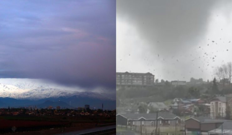 Advierten por presencia de “nubes tornádicas” en el sur de Chile desde Biobío hasta la Región de Los Lagos