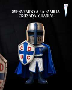 ¿Y el Caballero Cruzado?: Católica presenta a Charly, su nueva mascota oficial que es idéntica al hincha corpóreo