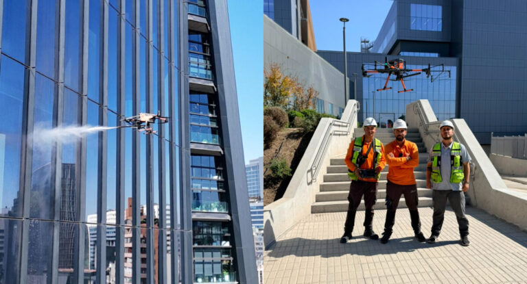“¿El futuro ya llegó?”: La historia detrás de los drones chilenos que ya limpian vidrios en el MUT, Entel, Codelco y Walmart