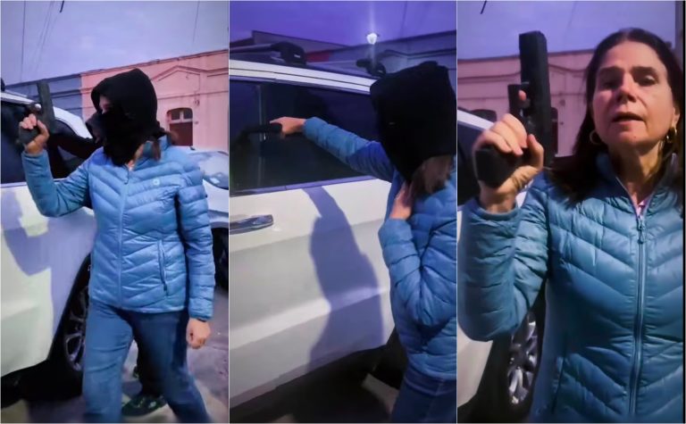 Ximena Ossandón “protagoniza” un portonazo para concientizar sobre el uso de armas 3D
